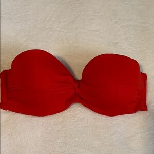 Red Strapless Bikini Top